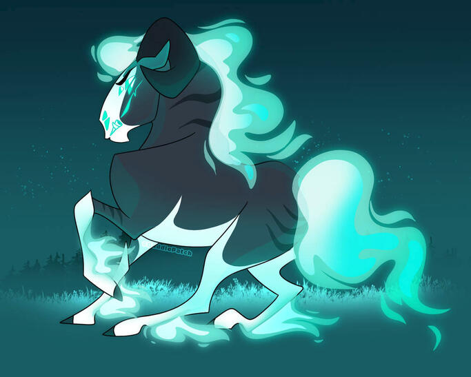Spooky demon horse