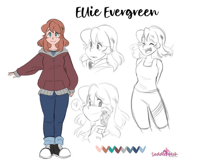 Human girl reference sheet